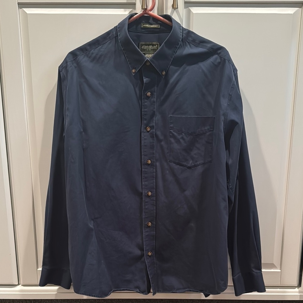 Eddie Bauer Navy Casual Button-Down Shirt